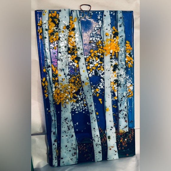 3 Custom fused all glass panels.Each panel is 3 different layers of fused glass. - Picture 6 of 7